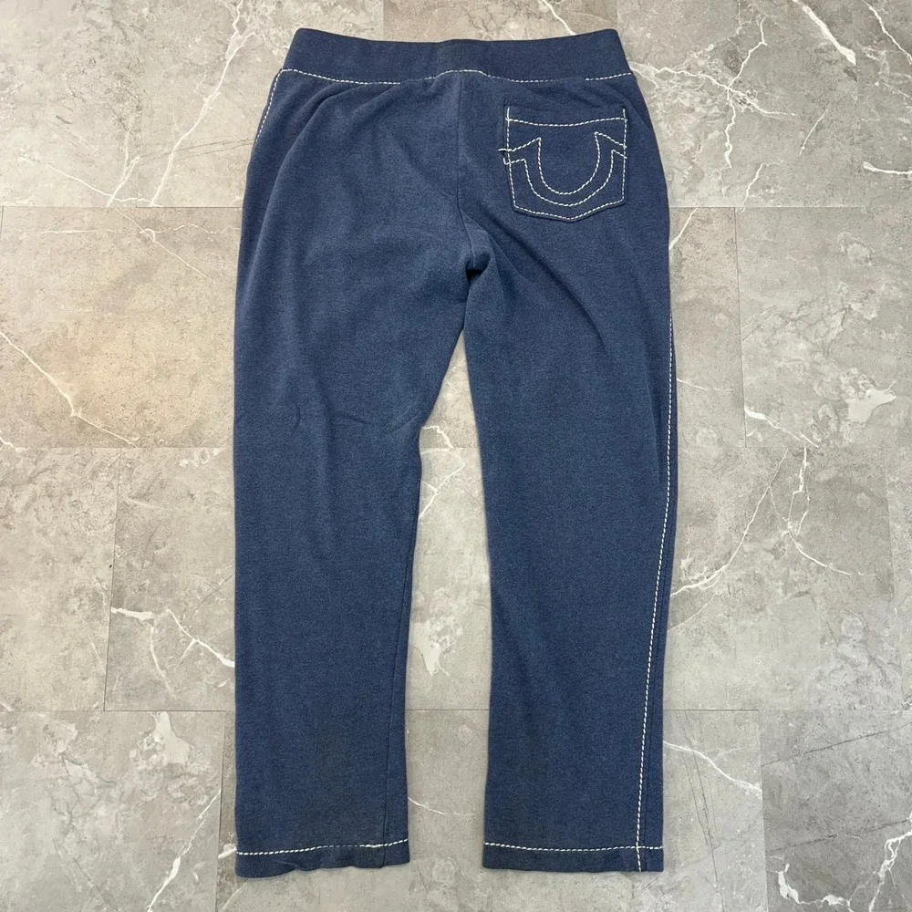 True Religion Baggy T Sweatpants Mens Medium Blue Hip Hop Skate Rap Black